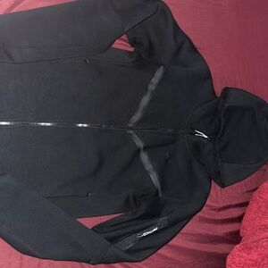 Worn a couple times, one little hole looks brand new. feels brand new.